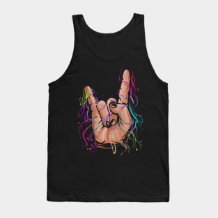 Sign of the Horns Sign Hand Rock and Metal Music Tank Top